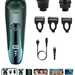 Rechargeable Men's Grooming Trimmer - Green